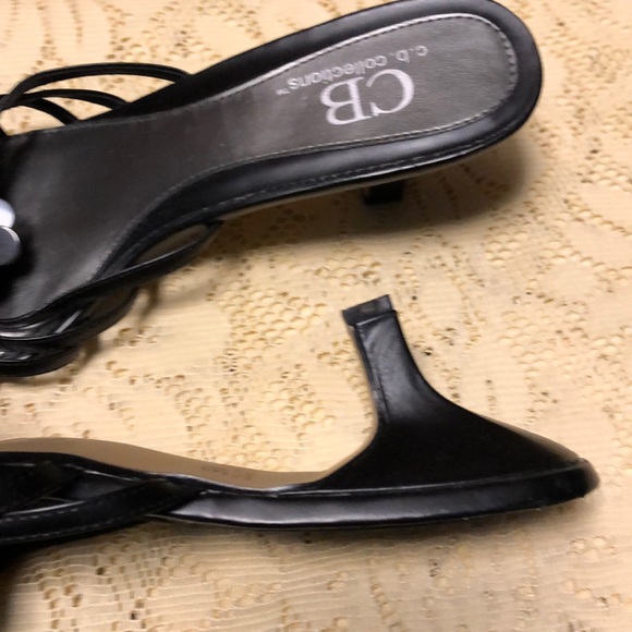 CB Collections Women’s Black Leather Sandals - Picture 6 of 8